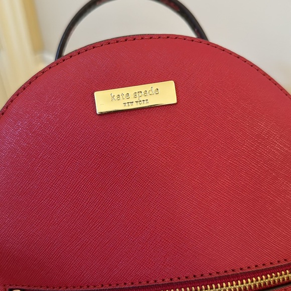 Kate Spade Mini Backpack Red Maroon and Black Roses - Picture 2 of 9